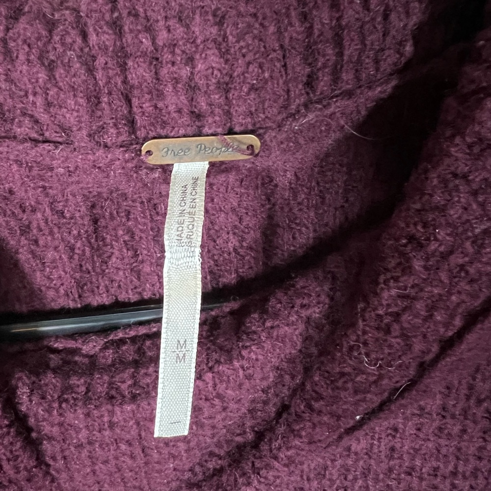 Free People Rich Purple Cowl Neck Sweater - Picture 2 of 5